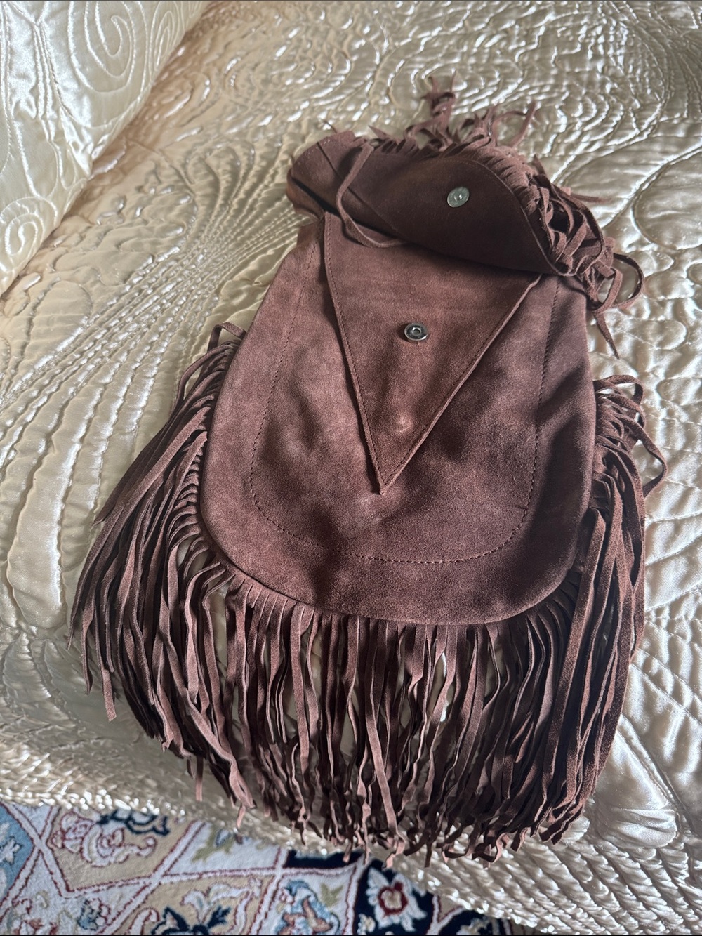 Fringe Suede/ Leather Crossbody Bag - Brown NWOT. - Picture 2 of 7